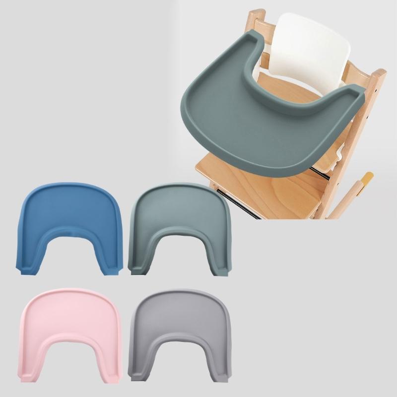 Non Slip High Chair Tray Silicone Mat Hassle Free Feeding Solution Protective Cushion Pad Solid for Stokke High Chairs