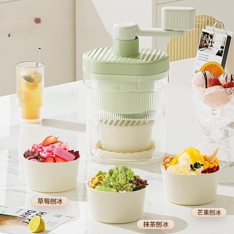 Shaved Ice Machine Small Manual Ice Crusher Home Hand-cranked Machine Making Smoothie Machine Suitable for Outdoor Camping
