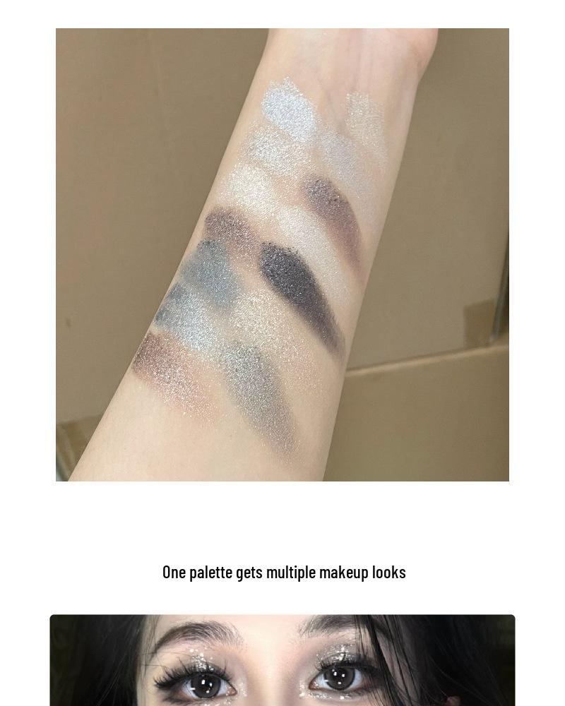 42-Color Smoky Eyeshadow Palette: Matte, Pearlescent, Glitter, Highlight, Cement Gray