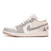 Jordan Air Jordan 1 Abrasion Resistant Low top Vintage Basketball Shoes Men's Beige Gray 553558-169(TeamThree-)