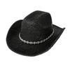 Nouveau chapeau western de cowboy brillant à strass chapeau mode tendance automne et hiver femme chapeau haut de forme de soirée jazz