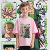 Anime One Piece Zoro Cotton T Shirt for Kids Boys Girls 100 160 Cartoon Print Comfortable Tee