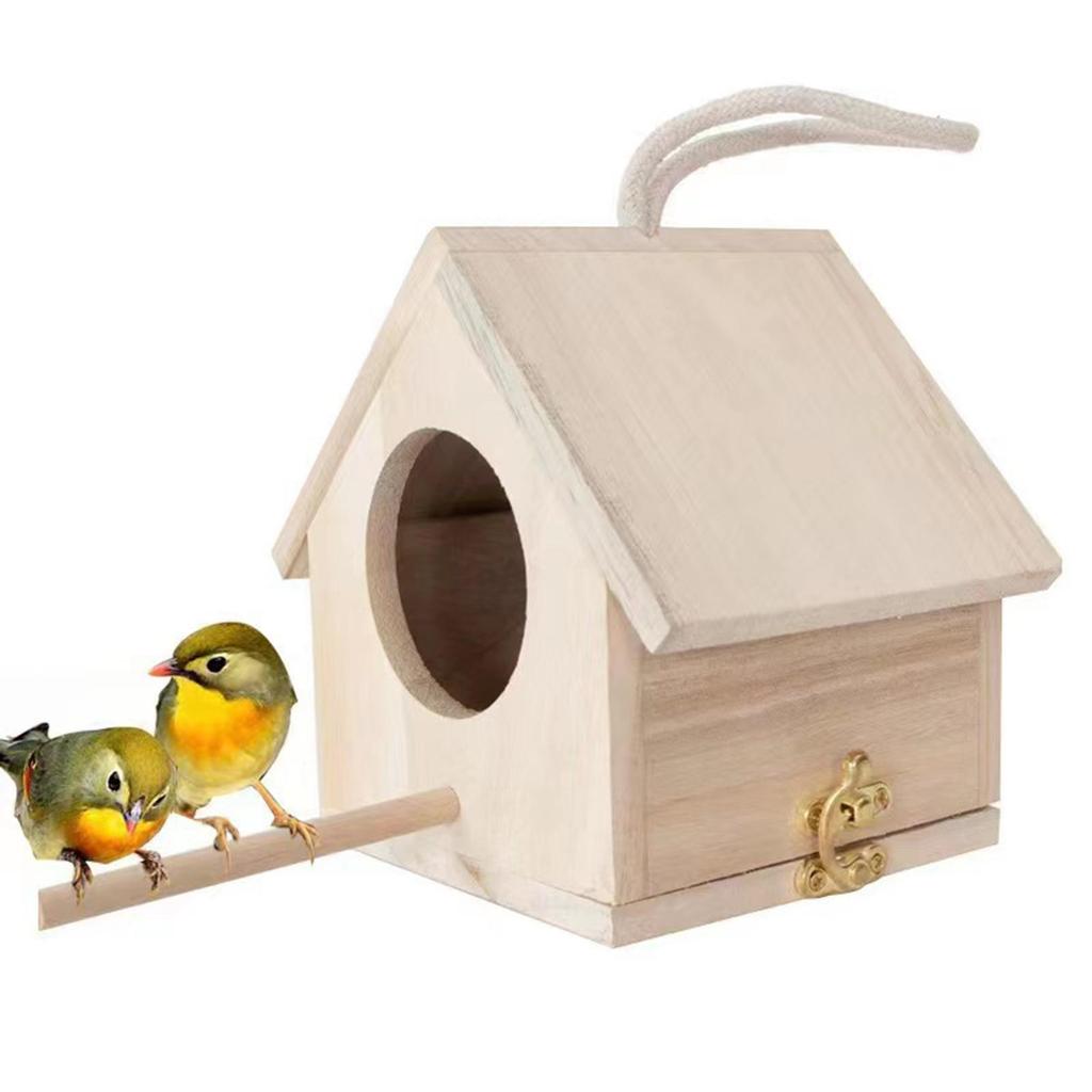 Bird House Wooden Bird Box for Wild Bird Viewing Small Birds Outside Outdoor