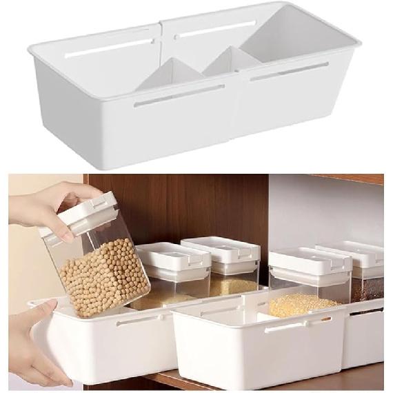 2PCS Expandable Storage Drawer Organizers Sliding Bin Plastic Desk Drawer Trays with Removable Dividers Adjustable Makeup Storage Bins for Bedroom,