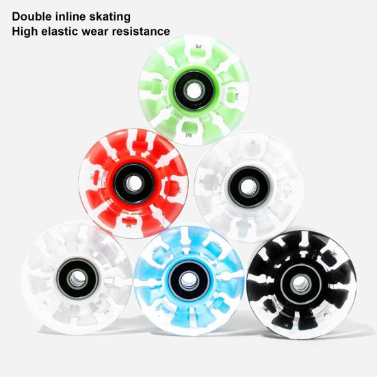 4 Pack Roller Skate Wheels Quad Light Up Skateboard Wheels with Bearings Roller Hockey Wheels for Double Row Skating Skateboard