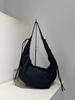 2025 Spring/Summer Korean Nylon Crossbody Dumpling Bag: Women's Large Capacity Pleated Tote Crescent Bag.