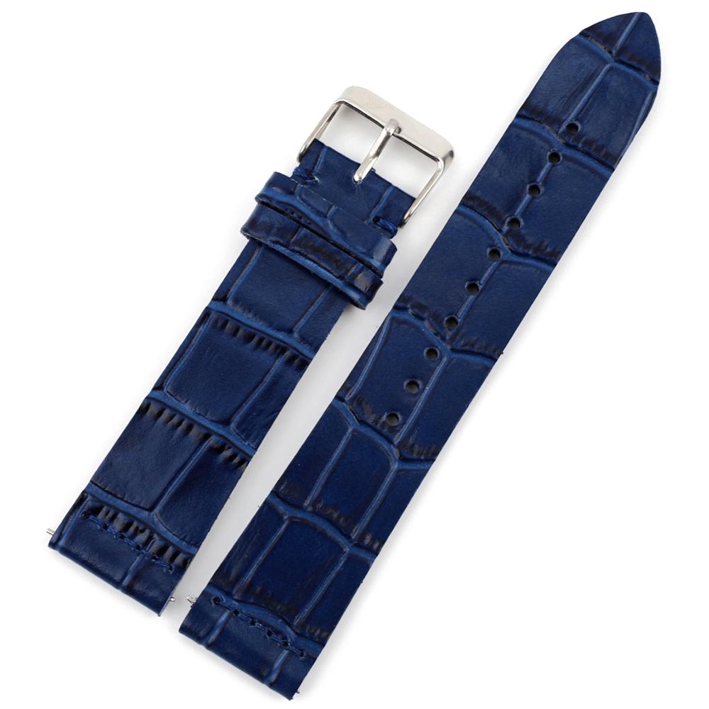 

Crocodile Pattern Genuine Leather Strap 18mm 20mm 22mm Men Replacement Universal Bracelet Watchband Accessories Brown Green Blue 22mm темно-синього кольору