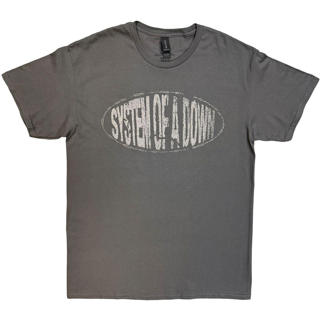 System Of A Down - Stretched Logo - Charcoal Grey t-shirt XXXXL