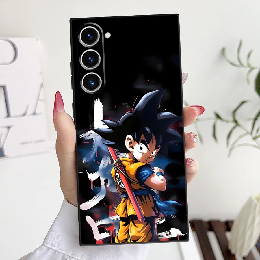 Schwarze Weiche Handyhülle für Samsung Galaxy S20 S23 Ultra S24 Plus S21 FE S25 Edge Dragon Ball Goten Goku