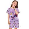 Fun Cartoon Devil Hunter Print Kids T-shirt and Shorts 2 Piece Set Summer Casual Outdoor Boy's and Girl's Outfit Set