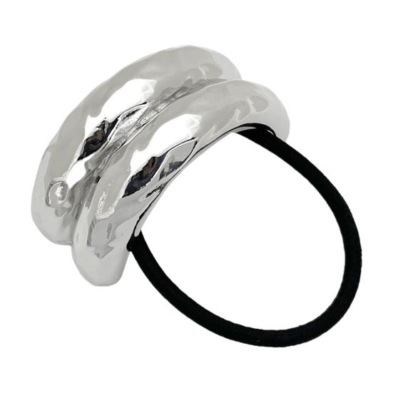 Vintage stil legering konkav hår slips geometrisk design legering dekor elastisk hår ring kvinner hestehale holder hår tilbehør