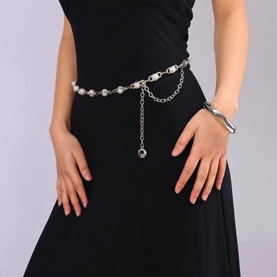 Simulation Pearl Waist Chain Belt for Women Dresses Y2k Jewelry Accessories