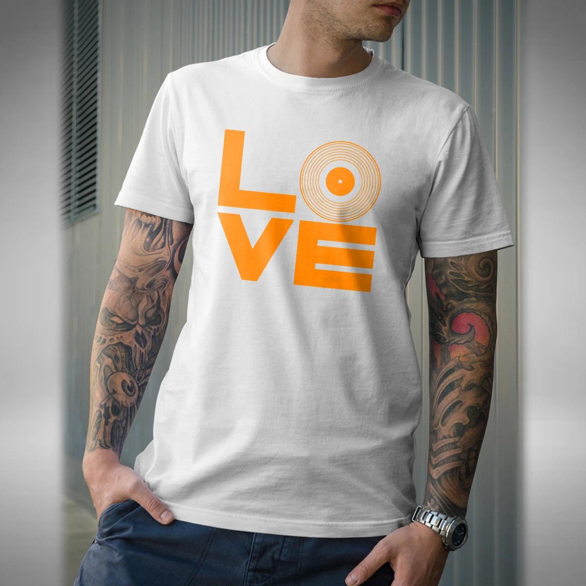 Love Vinyl Men s T-Shirt Vinyl Junkie House Music Crate Digger Turntable 12 XXXL