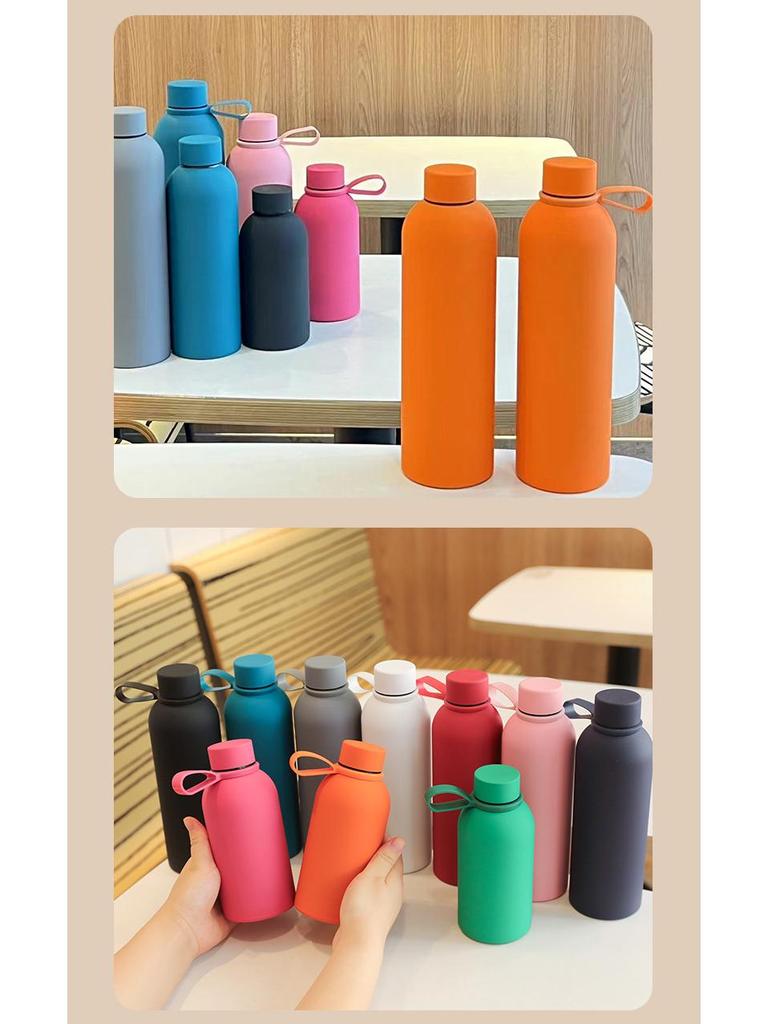 750ml Frosted Stainless Steel Sports Thermos Bottle with Narrow Mouth