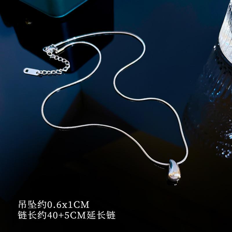 Small Water Drop Temperament Furnace Real Gold Necklace Female Collarbone Chain With Jewelry