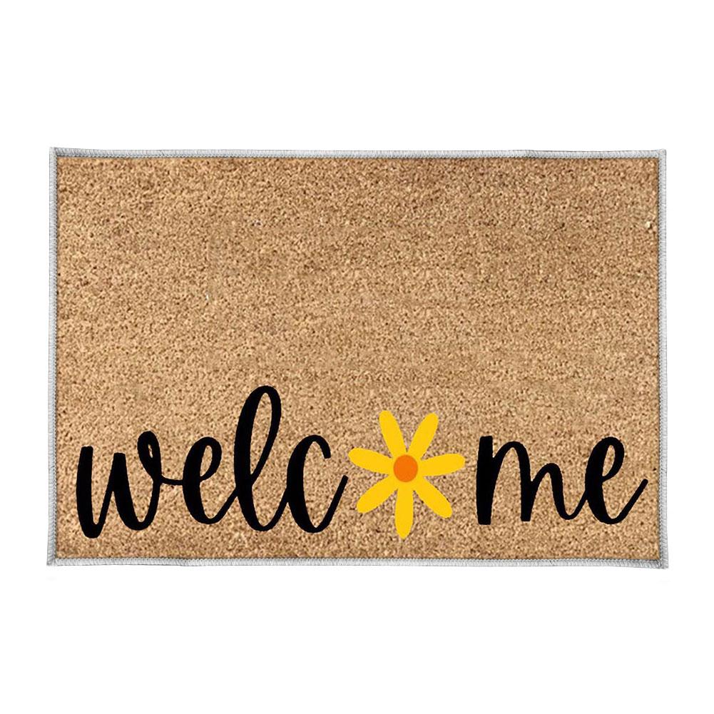 Hello Door Mat Absorbent Welcome Door Mat Non Slip Front Door Mat Decorative Low Profile Doormat for Bathroom Entryway