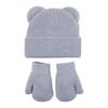 Knitted Bear Ear  Earflap Hat Warm Knitted Hat Glove Set Children's Winter Hat  for Boys Girls Kids