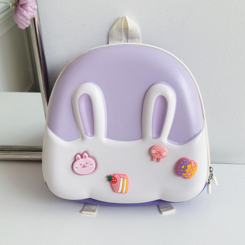 2024 Luminous Cartoon Rabbit Kids' Backpack - Cute Eggshell Design for Boys & Girls