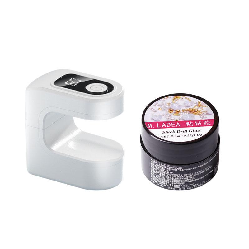 Portable Nail Dryer UV LED Gel Polishing Lamp and Stuck Drill Glue Set Household & Salon Nail Art Tools Nails Curing Accessories
