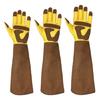 1 Pair Long Gardening Gloves Thorn Proof Rose Pruning Leather Garden Gloves