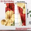 2D FLAT PRINTING 2pcs Curtains (Without Rod) Floral Hibiscus Arrangement Saint Patrick is Day Festival Chic Print Curtains Yarn
