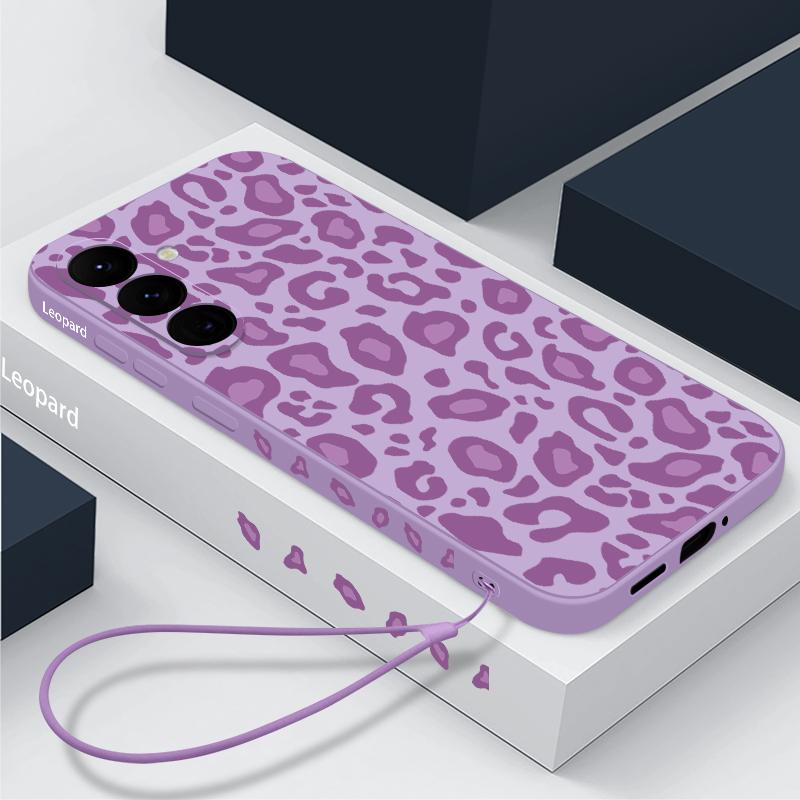 Luxury Leopard Print Lanyard Case For Samsung Galaxy A55 A54 A35 5G A25 A15 A16 S25 A14 A34 A52 A53 S20 S21 FE S22 S23 S24 Ultra
