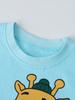 European & American Style Children's Giraffe Cartoon Print T-Shirt - Fashionable Boys' Short-Sleeve Round Neck Top