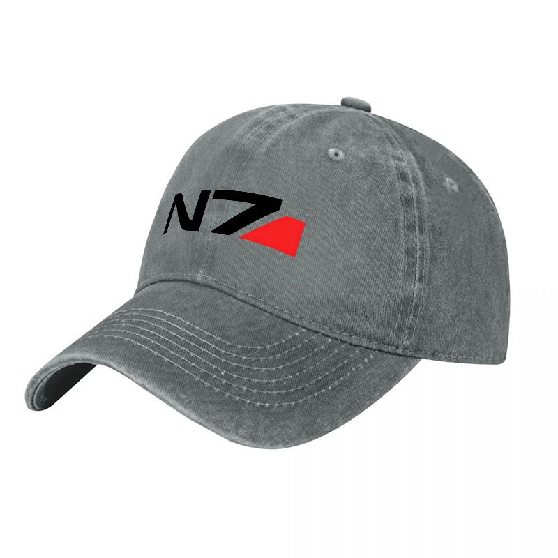 Gorra de Béisbol de Algodón Lavado con Logo N Negra con Diseño de Acento Rojo para Uso Casual y Fans de los Videojuegos Unisex Ajuste Ajustable