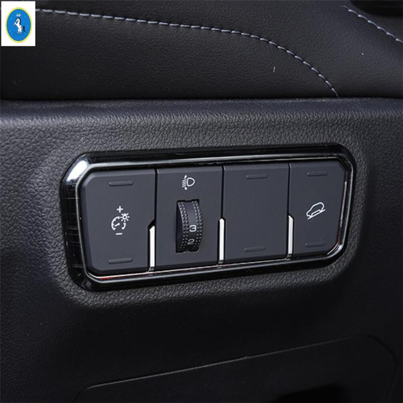 Black Brushed Car Air AC Outlet / Glove Storage Box / Lights Control Panel Accessories Cover Trim For Haval F7 F7X 2018 -