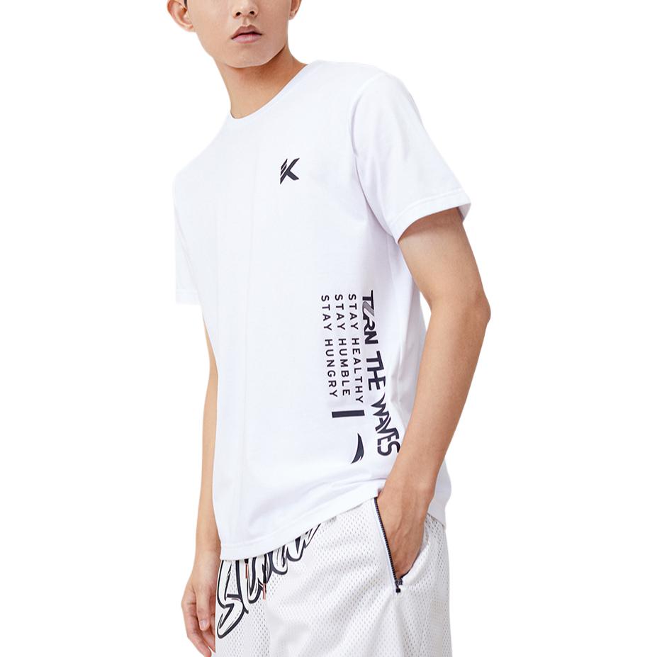 Anta Solid Color Letter Print T-Shirt Men Tops White 152221127-1