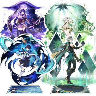 Game Genshin Impact Figures WANDERER XIAO ZHONGLI Acrylic Stand Model Diluc Fischl YeLan DIY Desk Decor Collection Ornamen