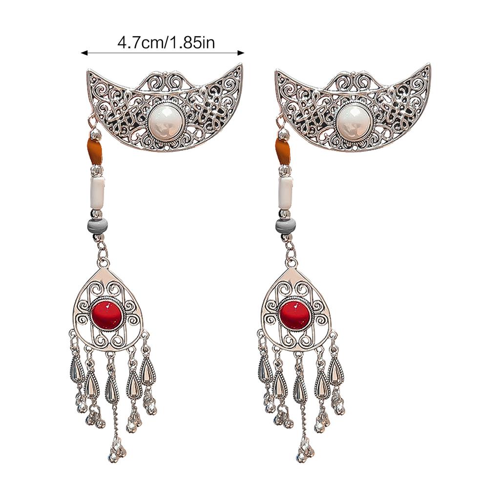 2pcs Ethnic Mongolian Style Hair Clips For Women Retro Court Design With Cultural Elements
