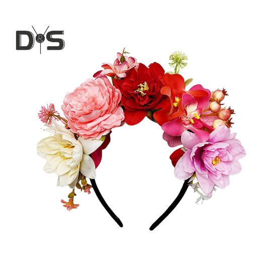 Imitation Flower Decor Hair Hoop Elastic Design Travel Party Headband Various Styles Floral Hair Hoop Headgear Charming Accessory