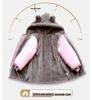 Winterlicher Mädchen-Baumwollmantel mit Kapuze im koreanischen Stil mit Fleecefutter - Mittellange und warme Jacke