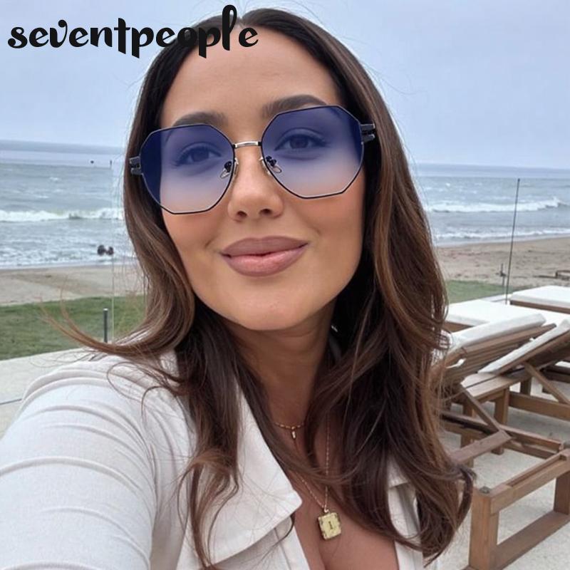 Trendy Oversized Square Sunglasses Women Luxury Brand Vintage Y2K Punk Polygon Sunglass Classic Driving Shades For Ladies