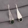 Natürlicher grüner Turmalin Edelstein 925 Sterlingsilber Schmuck Handgefertigte Ohrringe 1,9" EE-165-11