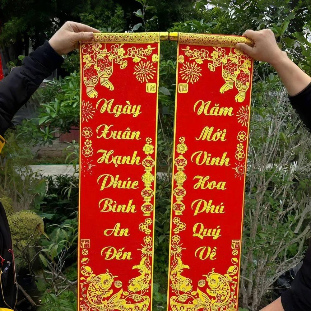 Vietnamesiska 2025 Ormens År Parverser Röda Parverser Lyckönskningar Kinesiska Nyårsdekorationer Kreativ Dörrparvers