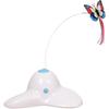 Indoor Interactive Play Teaser Cat Toy with 360Electric Rotating Butterfly (Cream White)