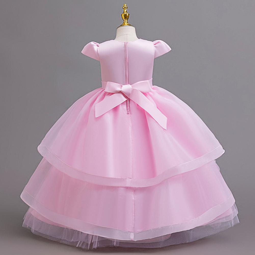 Girls Princess Dresses Irregular Long Mesh Dress Dresses Middle Large Children Piano Performance Clothes Christmas Costumes  Girl's Favourite Dress