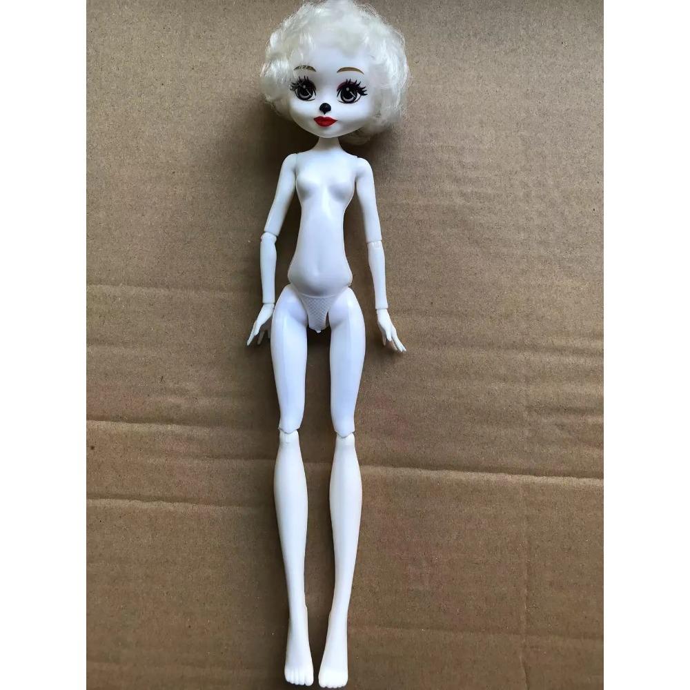 Slim Doll Body Heads Colorful Hair Doll Head Green White Black Brown Pink Beige Color Doll Body Multi Joints Movable Doll Figure