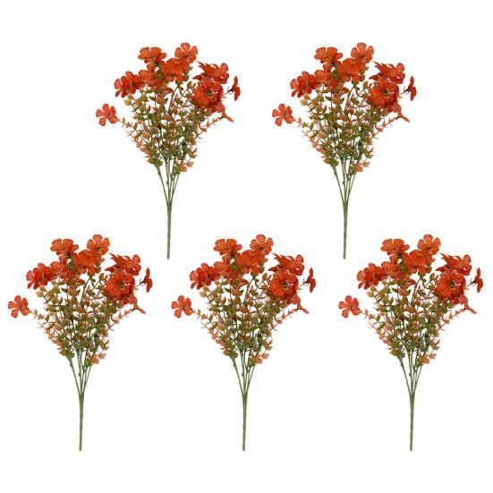 5/12Pcs Fall Artificial Violet Flower Realistic Fake Silk Flower Home