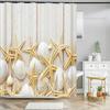 Seaside Scenic Beach Shells Shower Curtains Bathroom Curtain Frabic Waterproof Polyester Bath Curtains for Bathroom 180x180cm