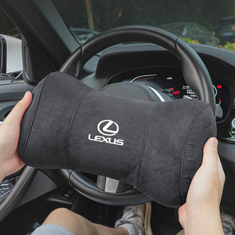 Car Seat Headrest Suede Neck Pillow For Lexus RX330 IS250 Ct200h ES300h RX350 IS300h Car Interior Removable Washable Headrest