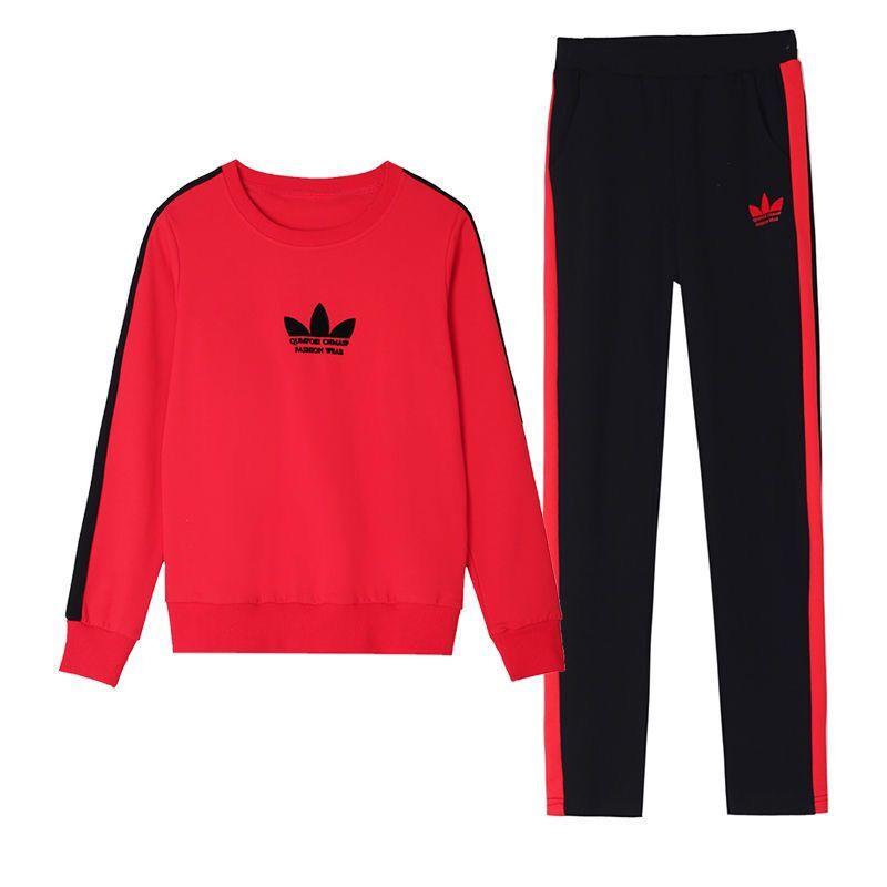 Jesień 2025 Damska odzież sportowa w koreańskim stylu, codzienna: Zestaw dwuczęściowy Plus Size, luźny, wyszczuplający, z długim rękawem, do biegania.