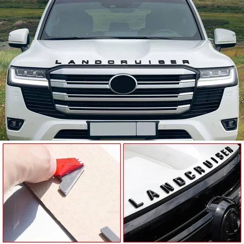 3D ABS Letters Sticker Hood Emblem Badge Exterior Modification Accessories For 2021-2023 Toyota Land Cruiser 300 LC300 VXR GXR