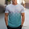 Men's Digital Printed T-shirt 3D Digital Short Sleeved T-shirt Casual Trendy T-shirt