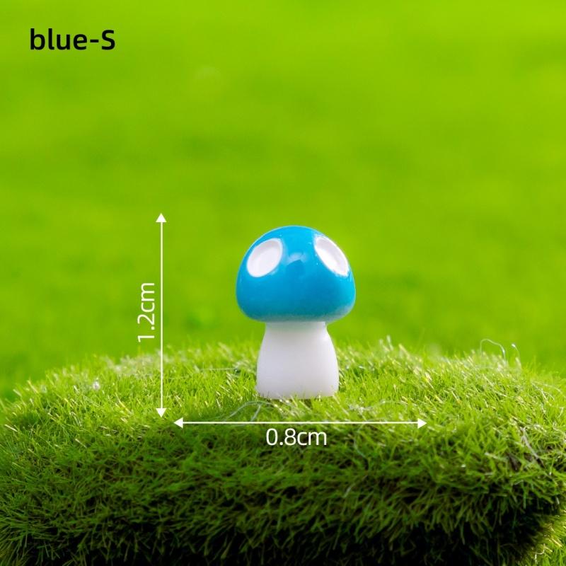 New 10-80PCS Mini Resin Mushroom 8 Colors Small Mushrooms for Dollhouse Decor Micro Fairy Garden Landscape Aquarium Tiny Toys