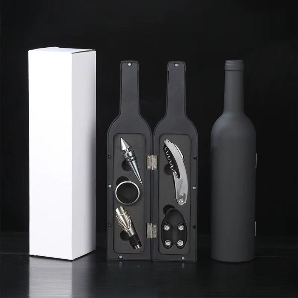Bottle Shape Corkscrew Set Simulation High-End Red Wine Tool Kit Portable Multifunctional Red Wine Toolbox For Wine Lovers