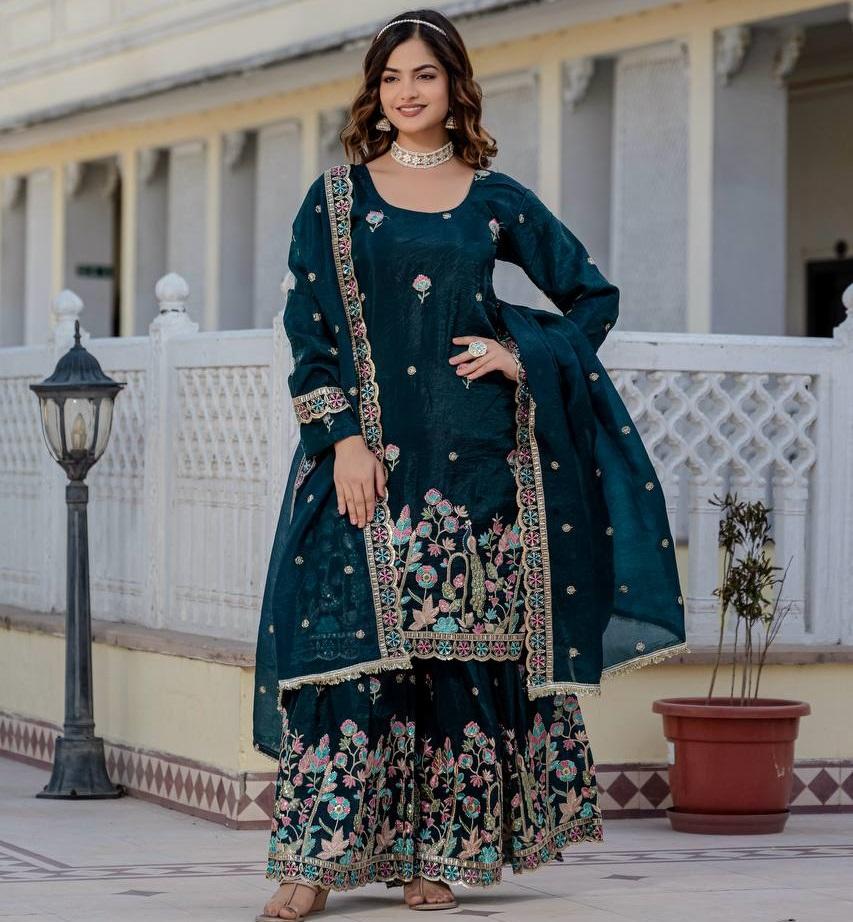 Women Bollywood Party Wear Salwar Kameez Palazzo Set Indian Designer Ethnic Salwar Suit Dress