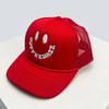 New Unisex Smiling Face Letter Embroidery Baseball Hats Sunshade American Style Breathable Hip Hop Trucker Caps Versatile Mesh